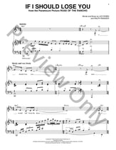 If I Should Lose You piano sheet music cover